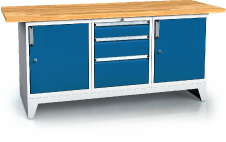 Pracovní stůl alpede PROFI - deska - kontejner - podstavec s nohama 880 x 2000 x 700
